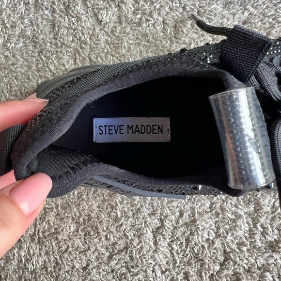 Steve Madden Black Glitter Sneakers - Picture 6 of 7